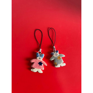 Móc khoá handmade gốm sứ mặt hình thỏ