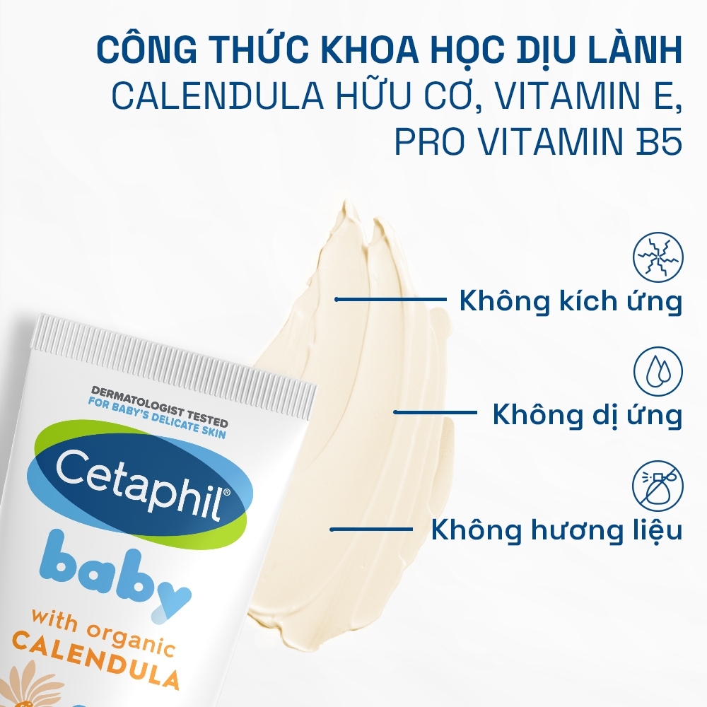 Kem chống hăm tã dịu lành CETAPHIL BABY DIAPER CREAM CALENDULA 70G