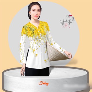 áo bà ba IN 4D,bà ba thun,bà ba hoa Tết ,hoa mai