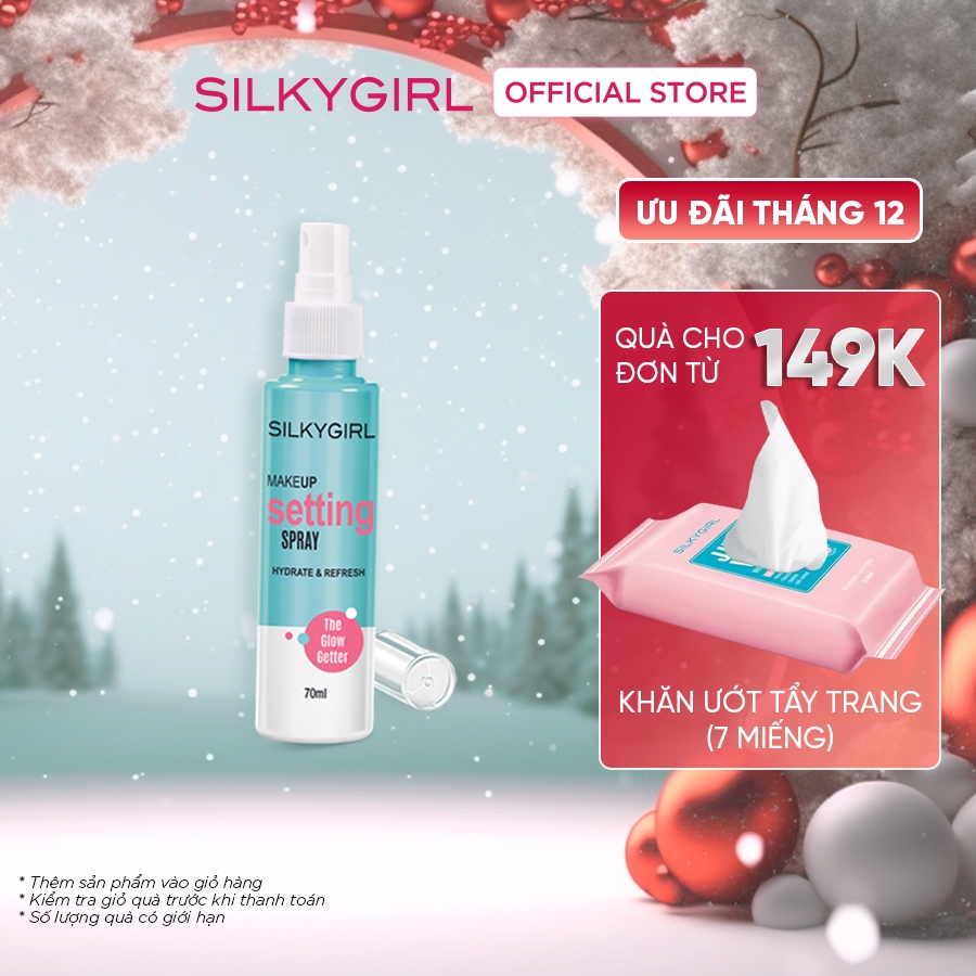 Xịt Giữ Lớp Trang Điểm Lâu Trôi Silkygirl Makeup Setting Spray - Hydrate & Refresh 70ml