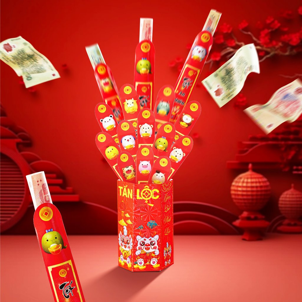 Bao Lì Xì Gieo Quẻ - Hộp 12 Quẻ - Siêu Đẹp Độc Lạ - Bao Lì Xì Gieo Quẻuẻ