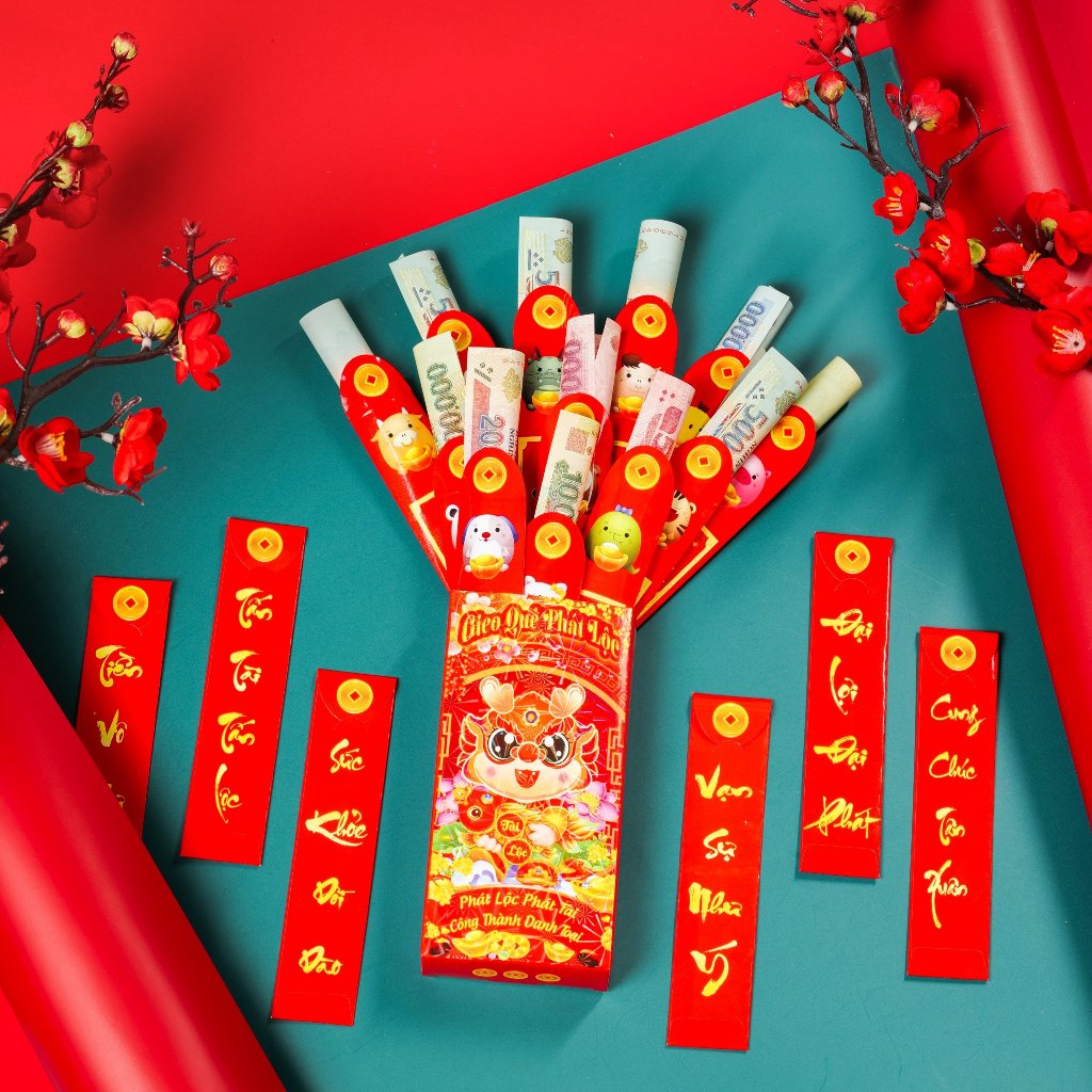 Bao Lì Xì Gieo Quẻ - Hộp 12 Quẻ - Siêu Đẹp Độc Lạ - Bao Lì Xì Gieo Quẻuẻ
