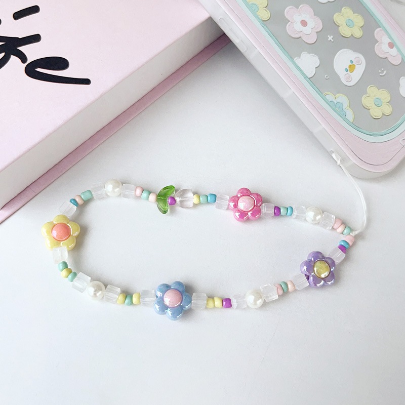 Dây Đeo Điện Thoại / Xỏ Hạt Nhiều Màu / Trái Tim Xinh Xắn Chống Rơi Tiện Dụng