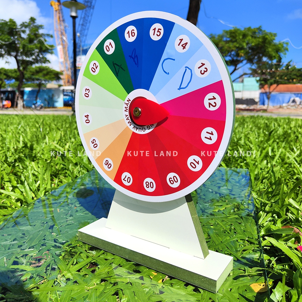 Vòng quay may mắn 25 cm 16 ô trúng thưởng làm sự kiện trò chơi giáo cụ dạy học lucky wheel size lớn V-M6