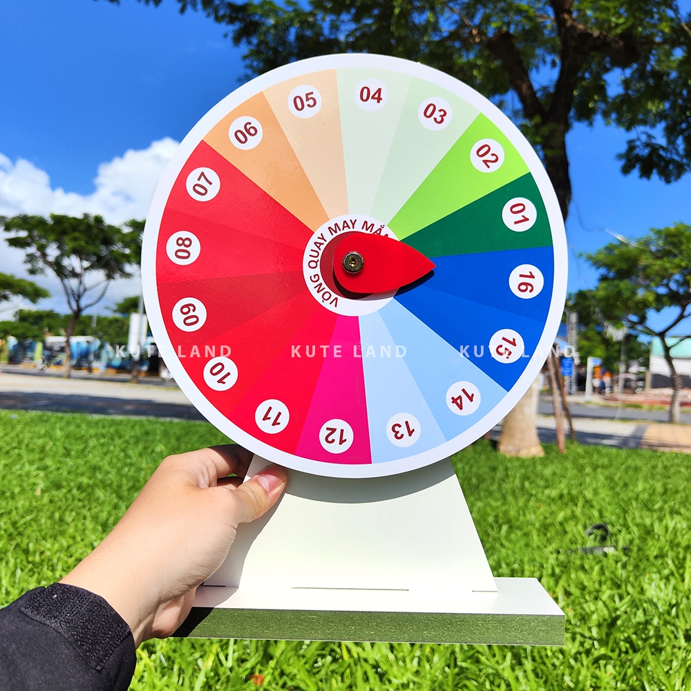Vòng quay may mắn 25 cm 16 ô trúng thưởng làm sự kiện trò chơi giáo cụ dạy học lucky wheel size lớn V-M6