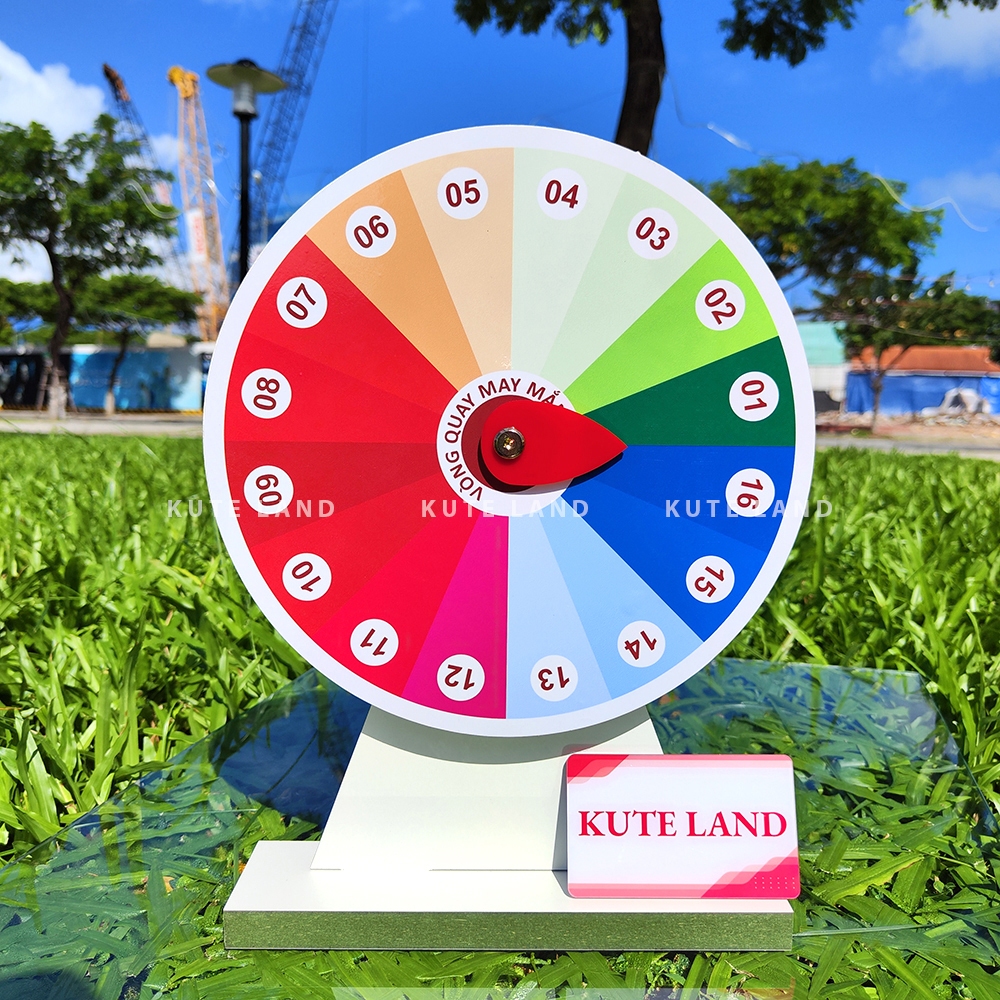 Vòng quay may mắn 25 cm 16 ô trúng thưởng làm sự kiện trò chơi giáo cụ dạy học lucky wheel size lớn V-M6