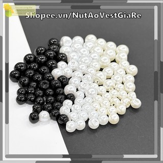 Nút áo ngọc trai nút bẹt nhựa ngọc trai, size 8mm, 10mm, 12mm st3