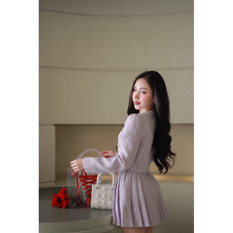 SÉT DẠ ÁO TAY DÀI + CHÂN VÁY - J05289