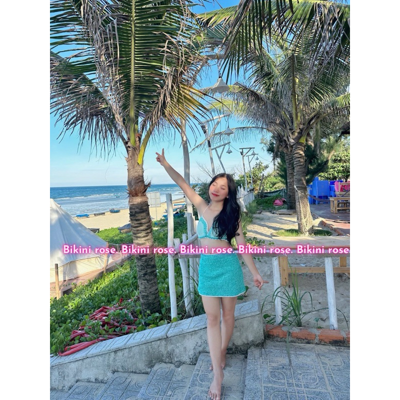 BIKINI LEN MÓC XANH KHOÉT HÔNG