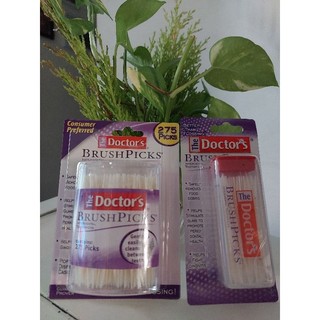 TĂM XỈA RĂNG DẺO / TĂM CHỈ CÂY- THE DOCTOR'S BRUSH PICKS INTERDENTAL TOOTHPICKS0 - HỘP 120c &  275c