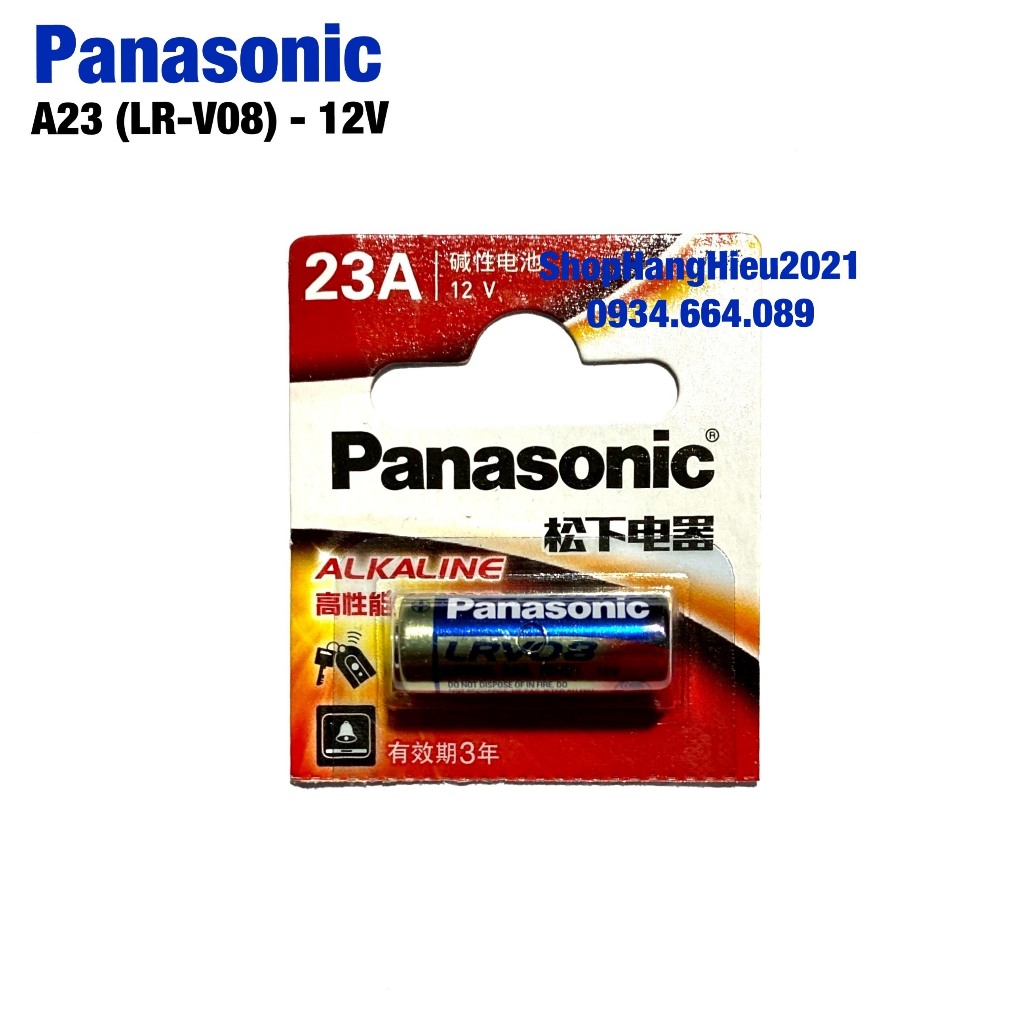 Pin A23 Panasonic Alkaline Dùng cho điều khiển quạt trần, cửa cuốn, Chuông cửa Hàng Chính Hãng Vỉ 1 Viên