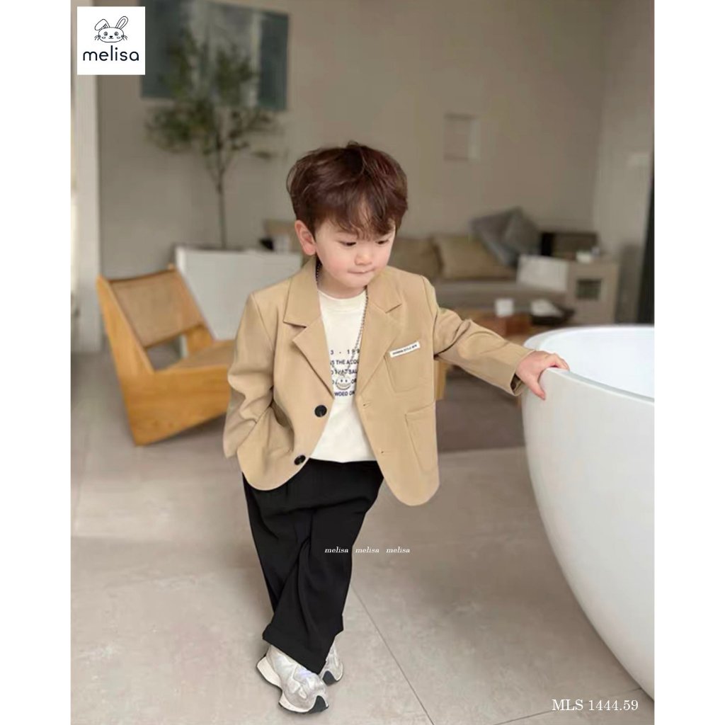 AK2382 BD23160 Set Vest/ áo Vest chữ B kẻ đen trắng