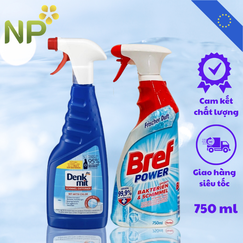 - Tẩy Bếp, Dầu mỡ, Inox, Diệt khuẩn, nấm mốc 99.9% Chai 750ml