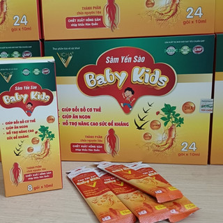 Siro ăn ngon babykids Vicha, sâm yến sào giúp bé ăn ngon,tăng hấp thu,tiêu hoá tốt (hộp 24 gói)