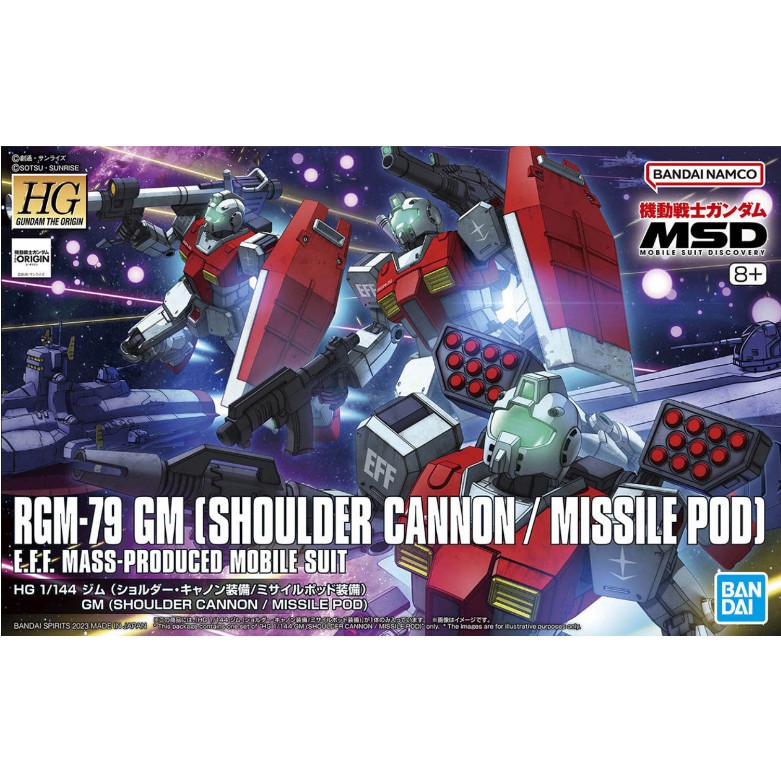 Mô Hình Lắp Ráp HG 1/144 GM (Shoulder Cannon/ Missile Pod Equipment) Bandai 4573102657145