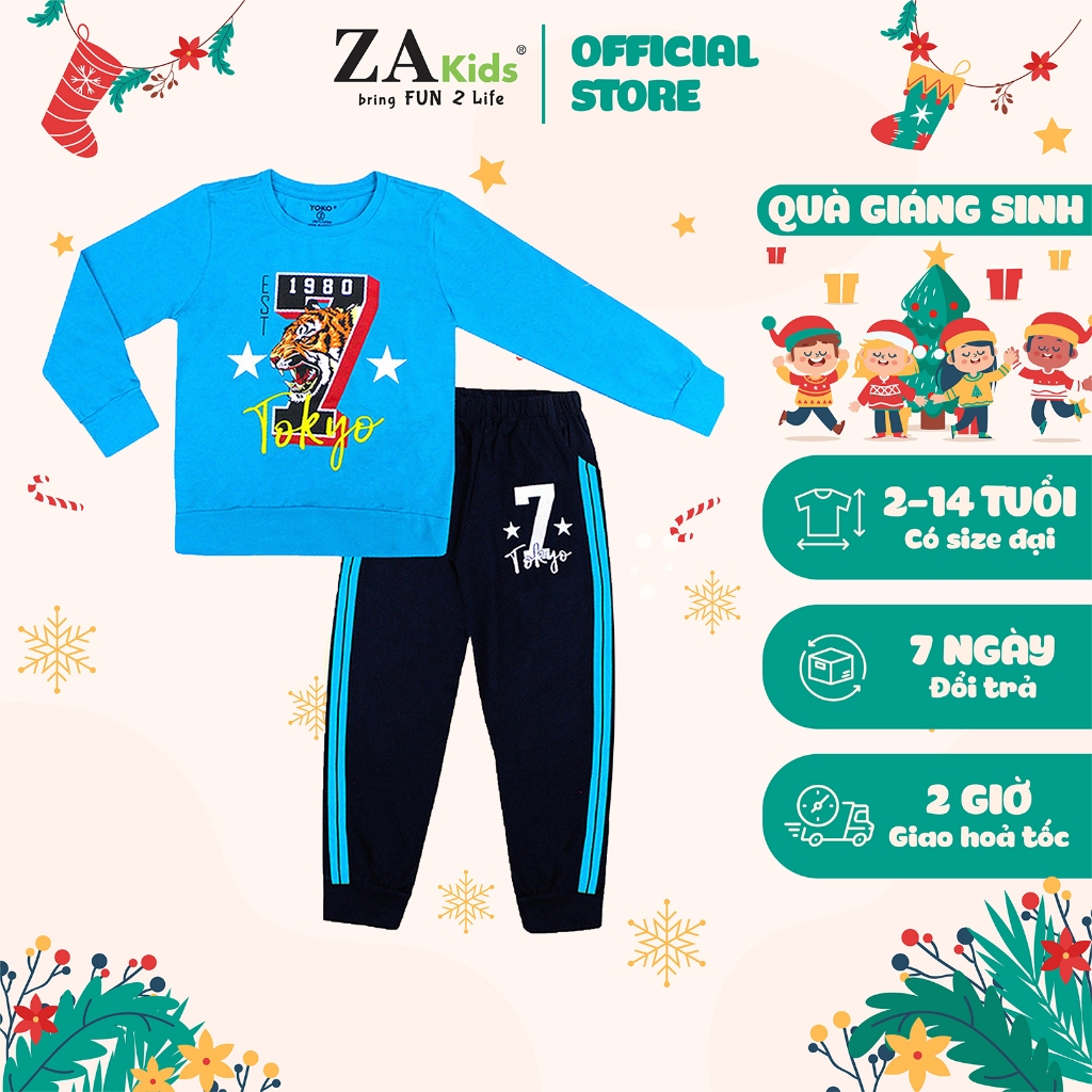 Bộ Quần Áo Thun Tay Dài  Dáng Thể Thao Cho Bé Trai  Yoko Y22376TD