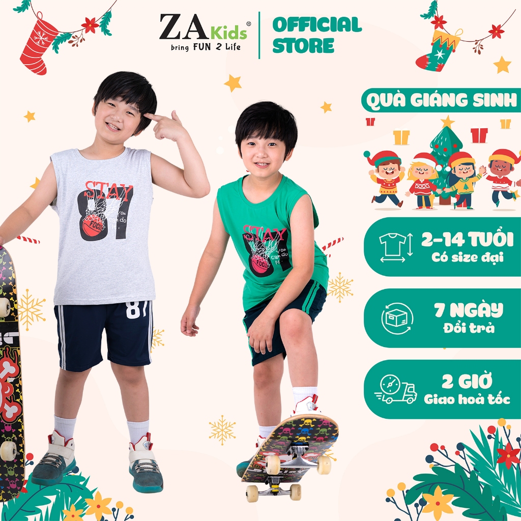 Bộ Quần Áo Thun Sát Nách Bé Trai  ZAKids ZA22174SN