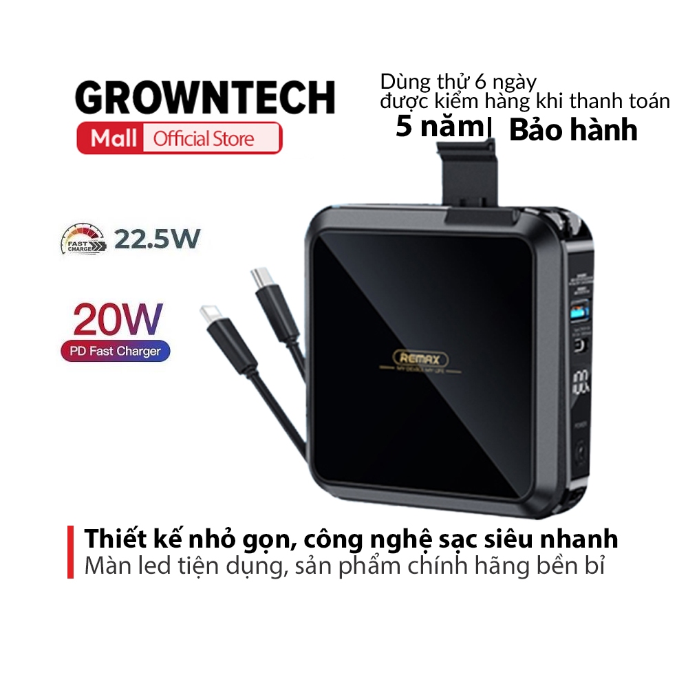 Pin sạc dự phòng chính hãng Remax RPP-276 15000mAh 22.5W thiết kế đa năng kiêm củ sạc nhanh và giá đỡ đa năng