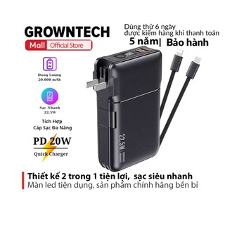 Củ sạc kiêm sạc dự phòng đa năng chính hãng Remax 22.5W RPP-267 20000mah nhanh QC3.0 VOOC 2.0 tích hợp cáp