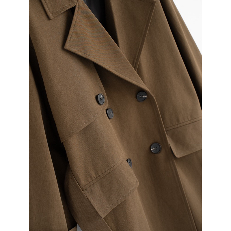 Áo khoác trench coat belted dáng dài MADELEN