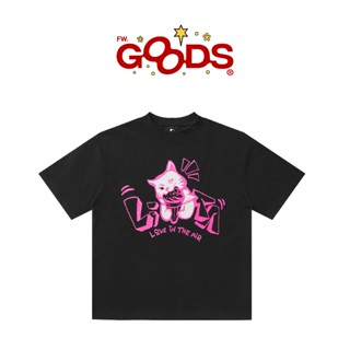FW.GOODS - Lita Boxy Tee Black/White - Áo thun "Mèo tình yêu"