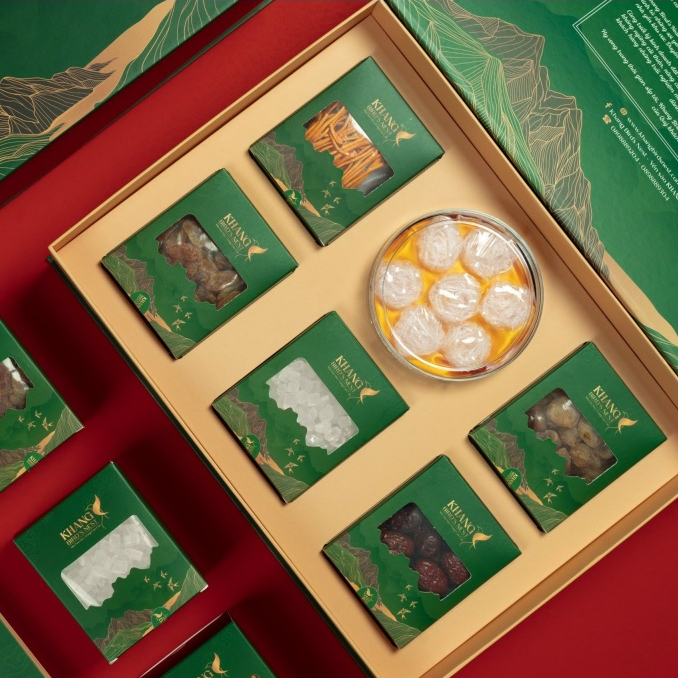 Hộp quà Tết 2024 Hộp quà 10 gram yến tinh chế hoa hồng YẾN SÀO KHANG