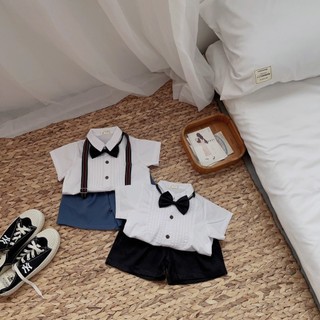 Set yếm công tử bé trai kiểu lịch lãm 8-20 kg
