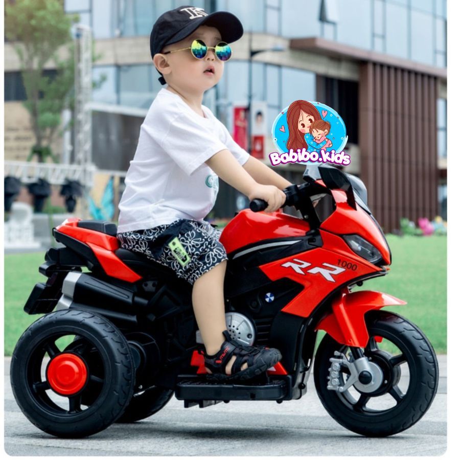 Xe máy điện trẻ em Hz168, xe máy điện Babibokids cho bé có chân gas tự lái 2 chiều tiến lùi