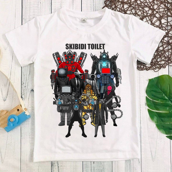 Áo skibidi toilet trẻ em, Quái Vật skibidi toilet titan tv man áo cho bé trai siêu ngầu, size từ 10kg - 60kg