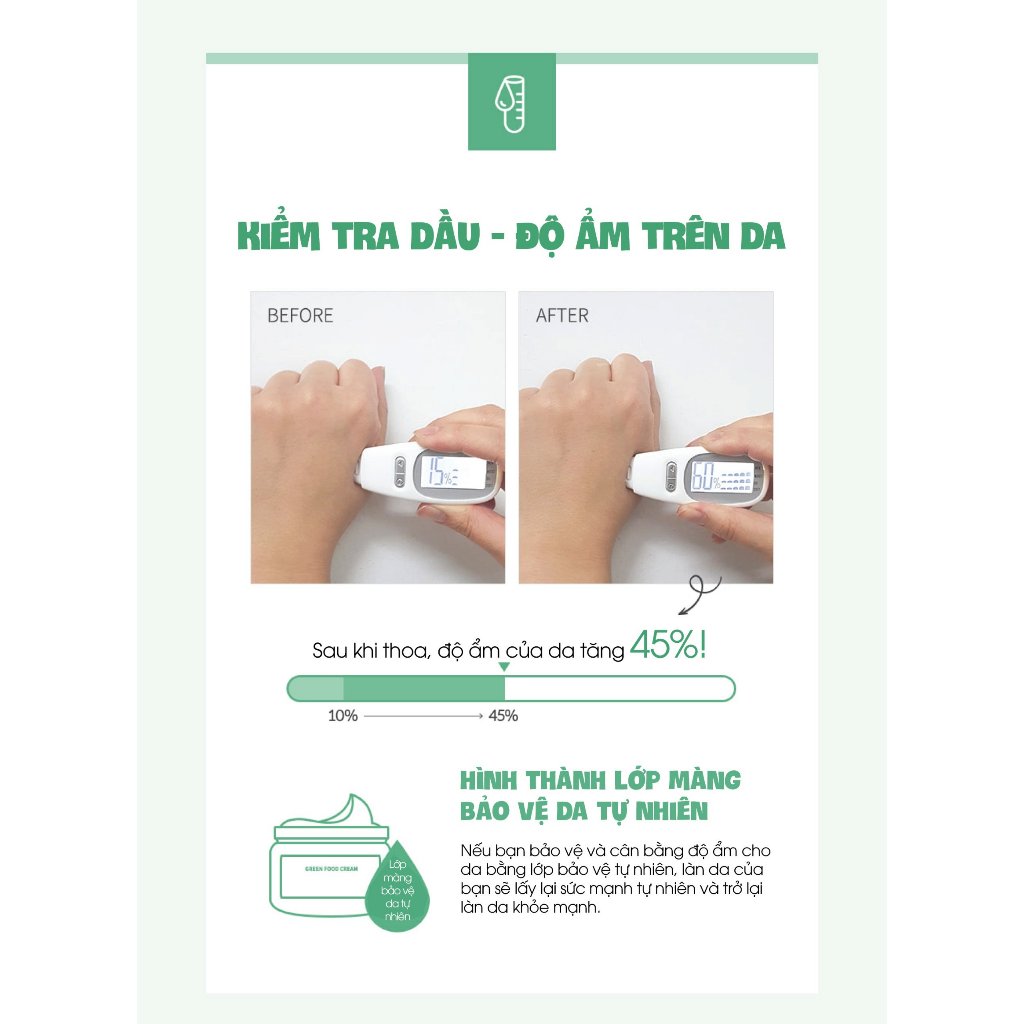 Kem Dưỡng Chiết Xuất Rau Củ Xanh Graymelin Green Food Cream 500ml