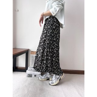 [ogniM Seoul] Chân váy hoa eo chun co giãn phong cách Hàn Quốc (Made in Korea)
