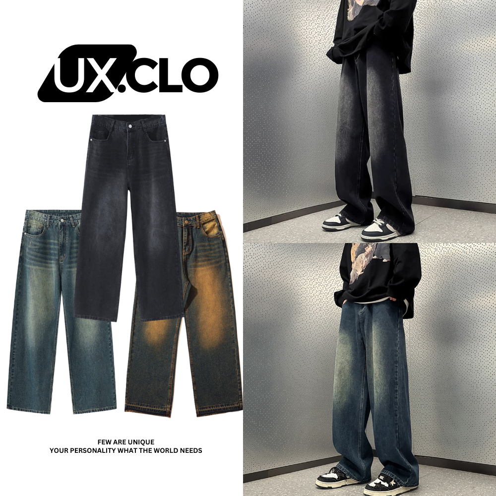 Quần Jean Ống Rộng Nam Nữ Unisex Wash 3 Màu Hàng Cao Cấp UX.CLO - UX02