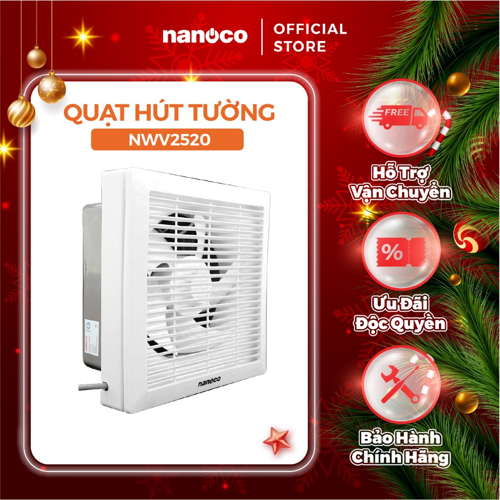 Quạt hút Nanoco gắn tường 1 chiều model NWV1520/ NWV2020/ NWV2520 (công suất 16W, 21W, 31W)