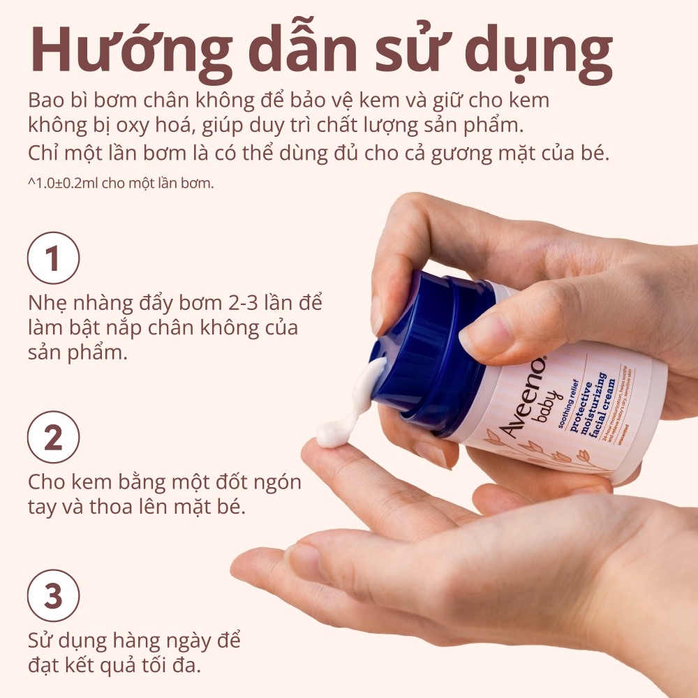 Kem dưỡng ẩm mặt làm dịu da nhạy cảm, khô ngứa Aveeno Baby Soothing Relief 48g