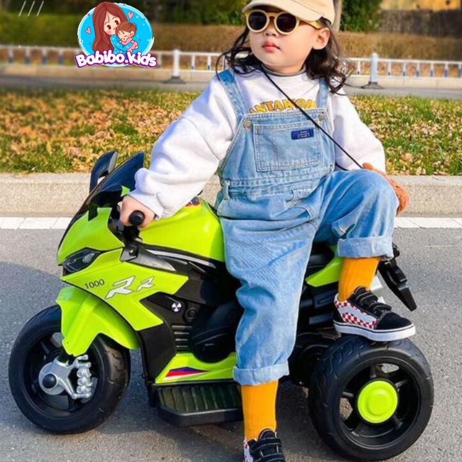 Xe Máy Điện Trẻ Em, Xe máy điện Babibo kids có 2 chiều tiến lùi di chuyển dễ dàng cho bé