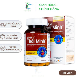 Viên uống bình vị thái minh - dùng cho người trào ngược & viêm loét dạ dày - lọ 80 viên