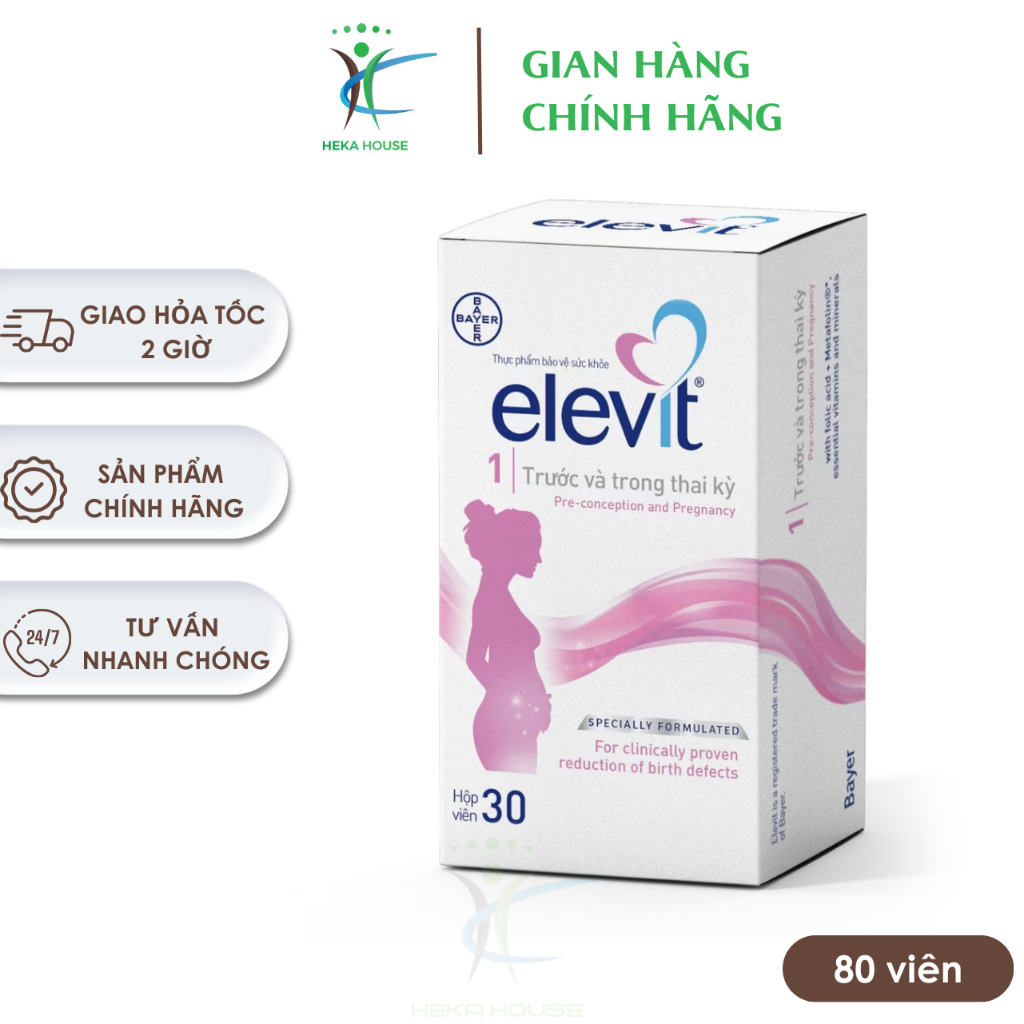 Vitamin Bầu Tổng Hợp ELEVIT Trước, Trong và Sau Thai Kỳ- Hộp 30 Viên (Pháp)