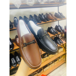 giày lười da bò khâu đế có đai