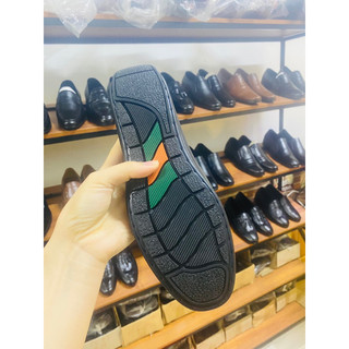 giày lười da bò khâu đế có đai