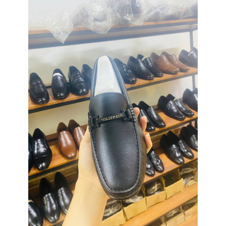 giày lười da bò khâu đế có đai