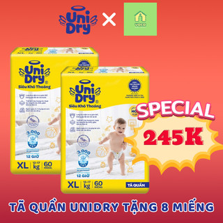 Combo 2 tã quần unidry siêu khô thoáng gói super jumbo mới size m76/l68/xl60/xxl54