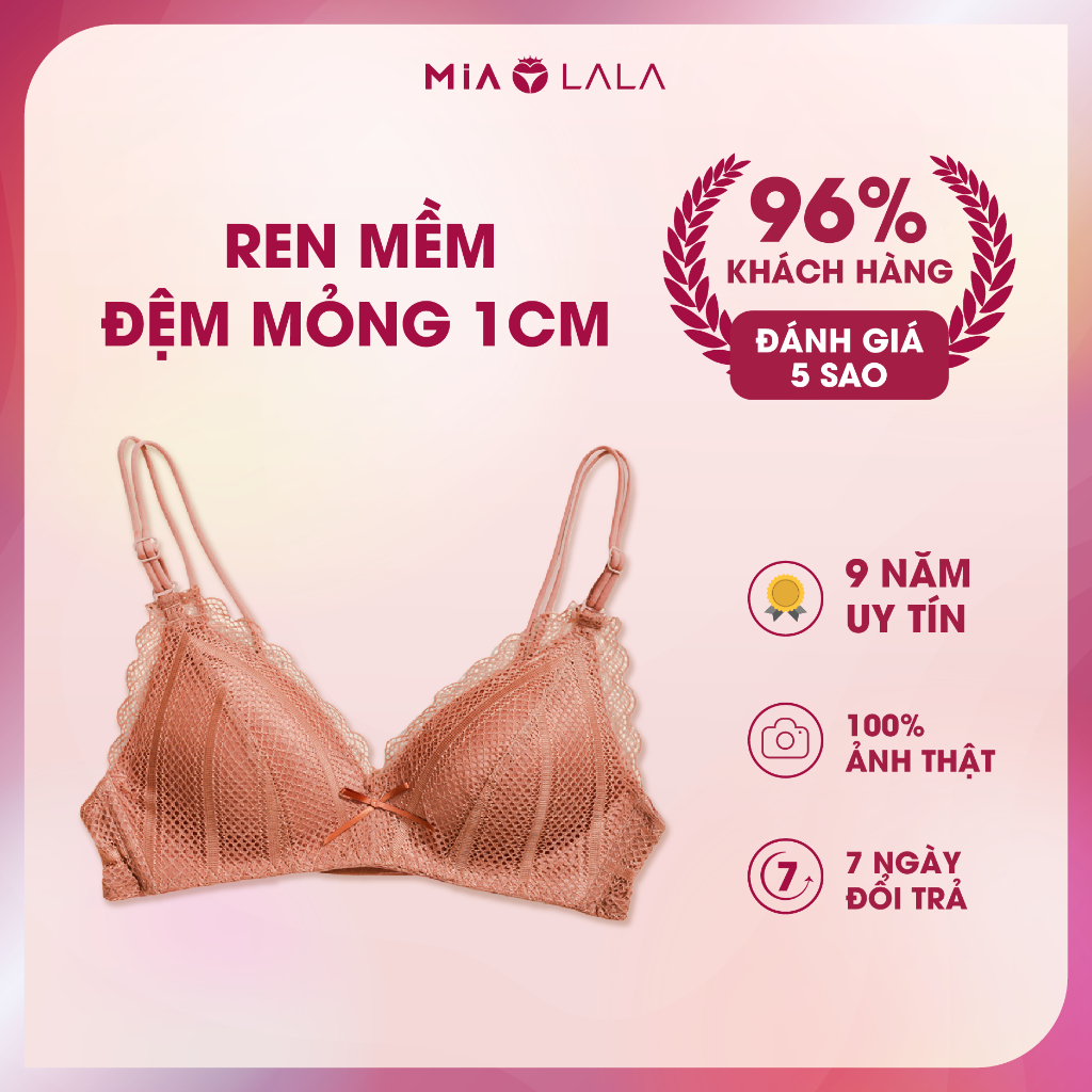 Áo ngực nữ không gọng đệm mỏng 1cm ren cao cấp MIALALA 1577 NA3221577