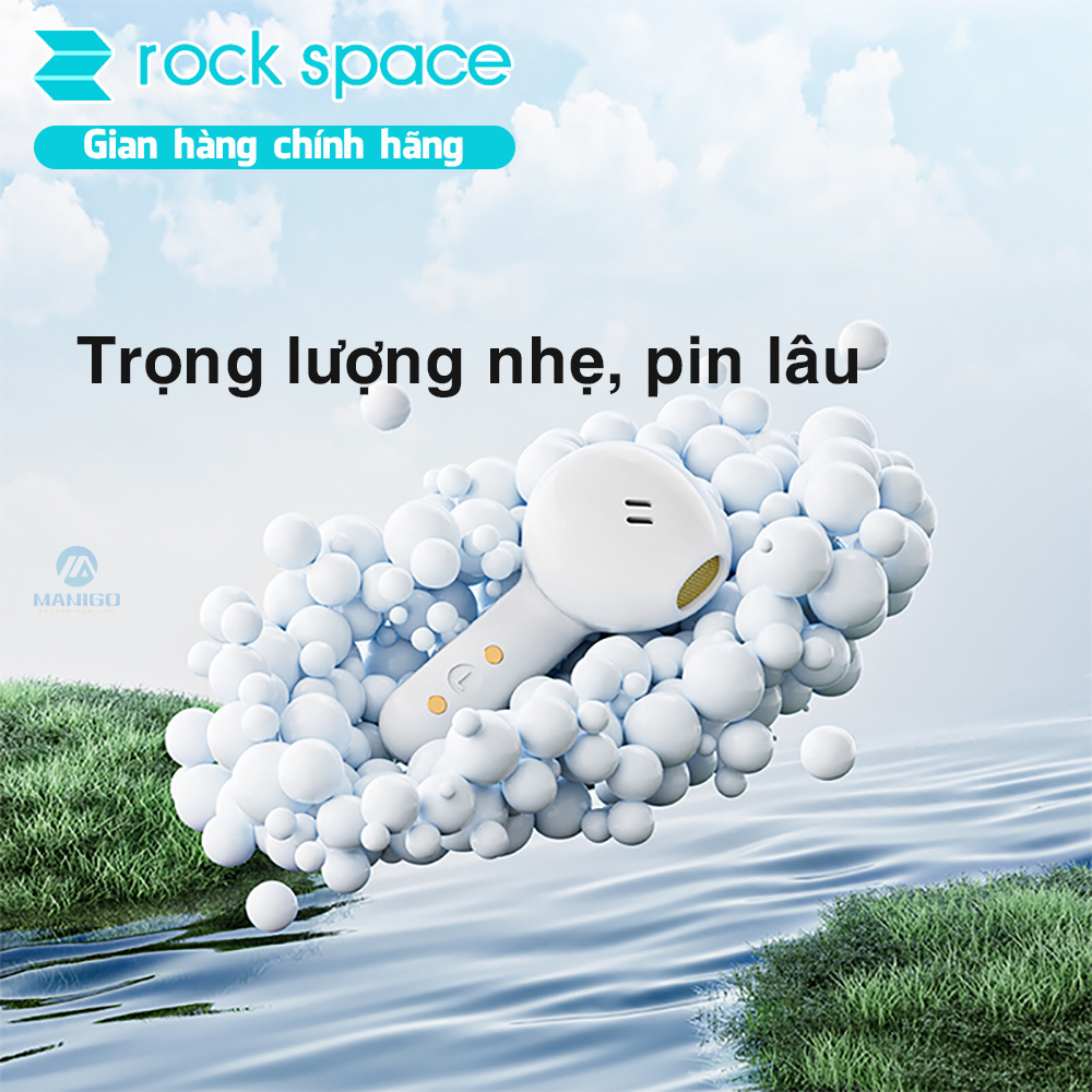 Tai nghe Bluetooth nhét tai không dây TWS Rockspace S3 Earphone có mic nghe gọiHàng chính hãng bảo hành 12 tháng