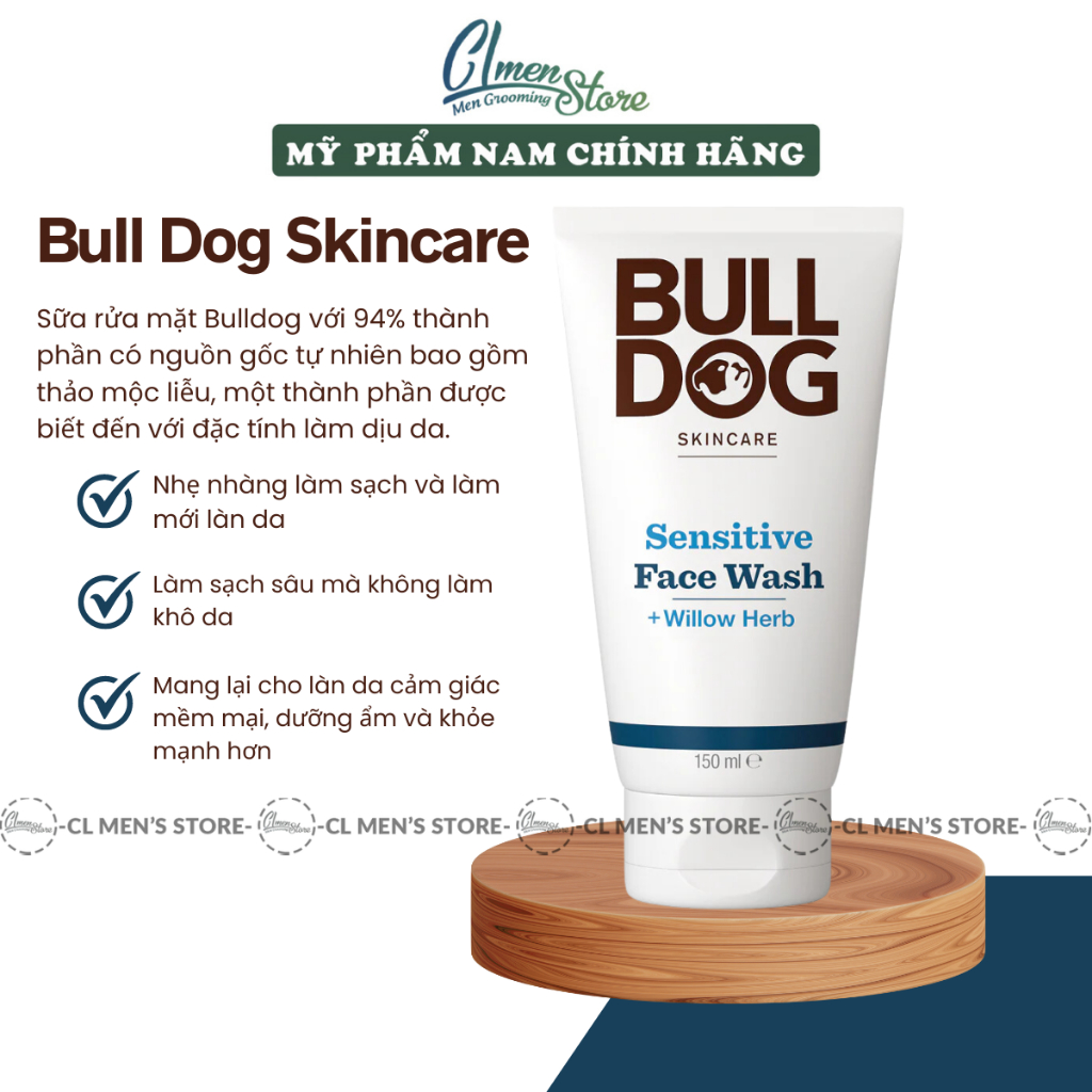 Sữa Rửa Mặt Dành Cho Da Nhạy Cảm Bulldog Sensitive Face Wash - 150ml