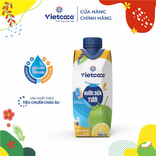 [Tết 2023. Combo 12 Khai Xuân Rực Rỡ] Combo nước dừa Vietcoco UHT 330ml + Snack dừa Vietcoco 45g