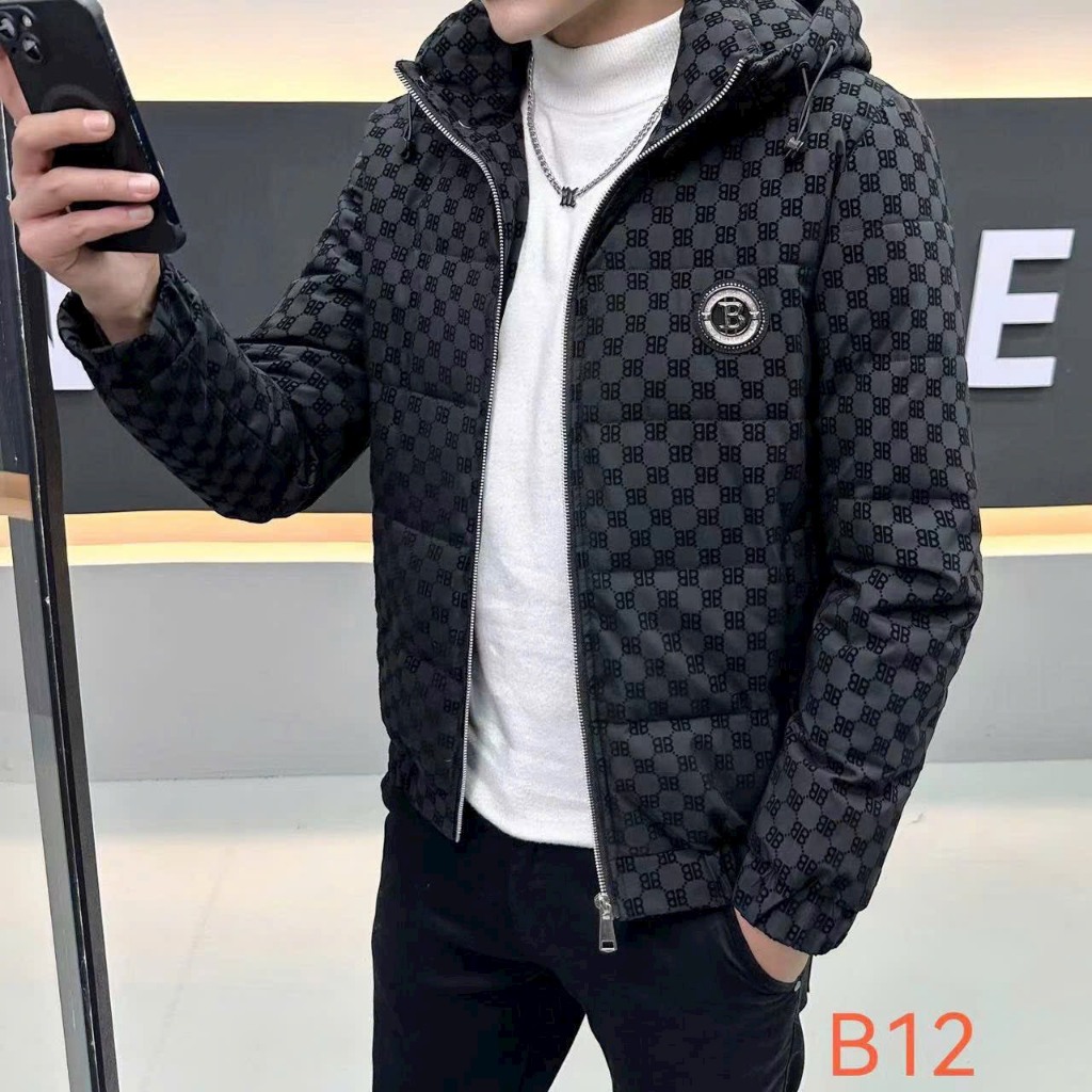 Áo khoác gió B nam vân nhung, áo khoác nam có mũ hàng quảng châu cao cấp .