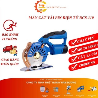 Máy cắt vải cầm tay chạy pin RCS-110 nhỏ gọn tiện lợi > có 5 chế cắt > đèn LED chiếu sáng