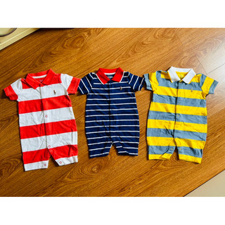 Bộ liền thân cổ polo bé trai hàng xuất