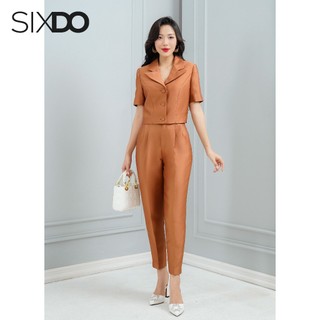 Quần taffeta công sở nữa dáng baggy SIXDO