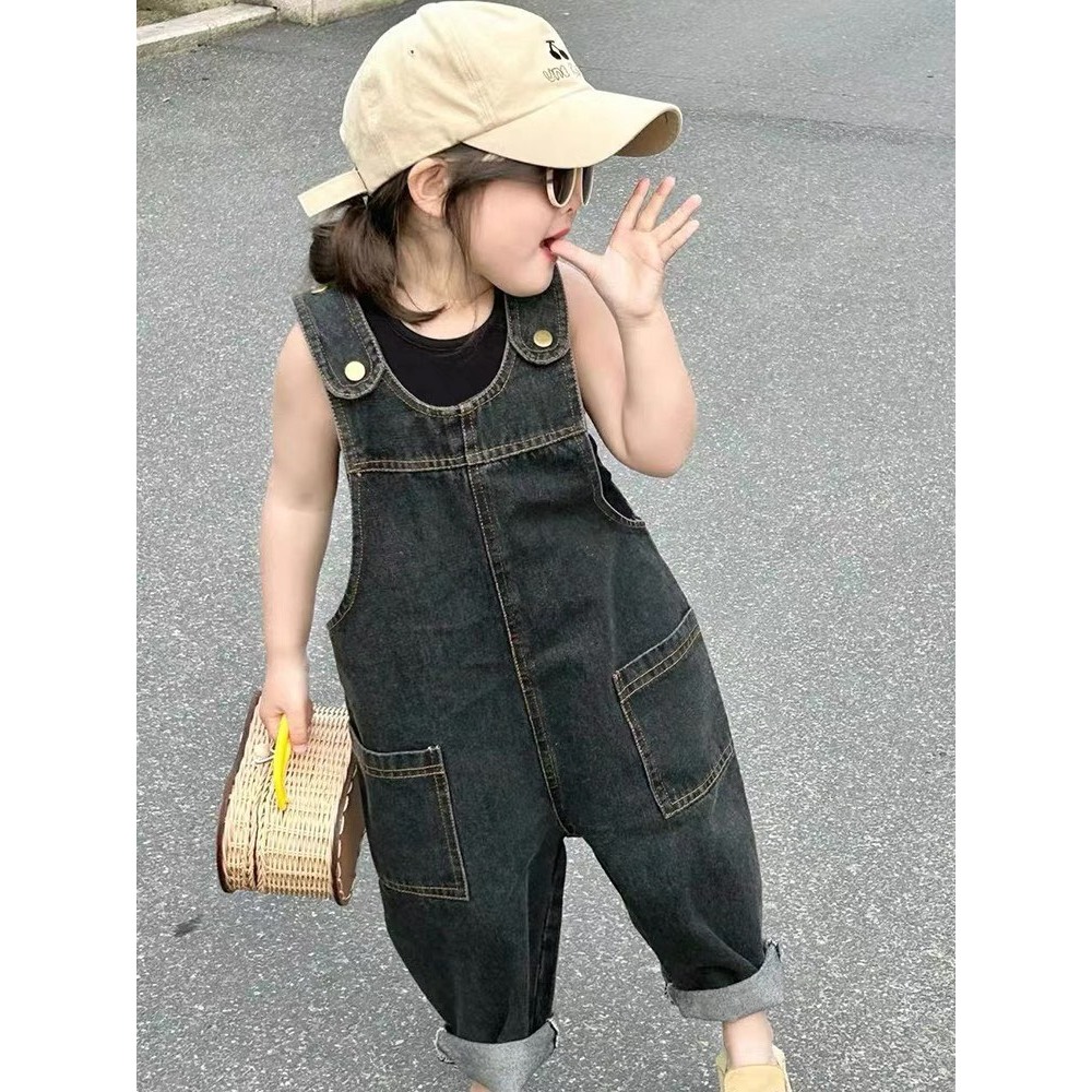 Yếm jean bé trai bé gái Batala kids yếm bò trẻ em DÁNG DÀI, dáng hàn đi học đi chơi cho bé từ 11-25kg YMDAI
